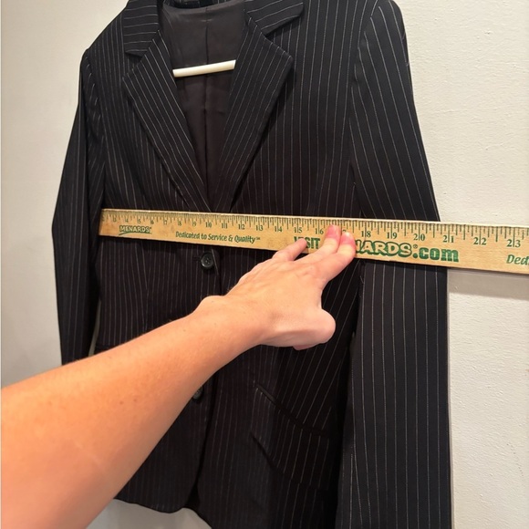 Express Black Pinstripe Jacket office professional business dressy size 10 - Picture 11 of 13